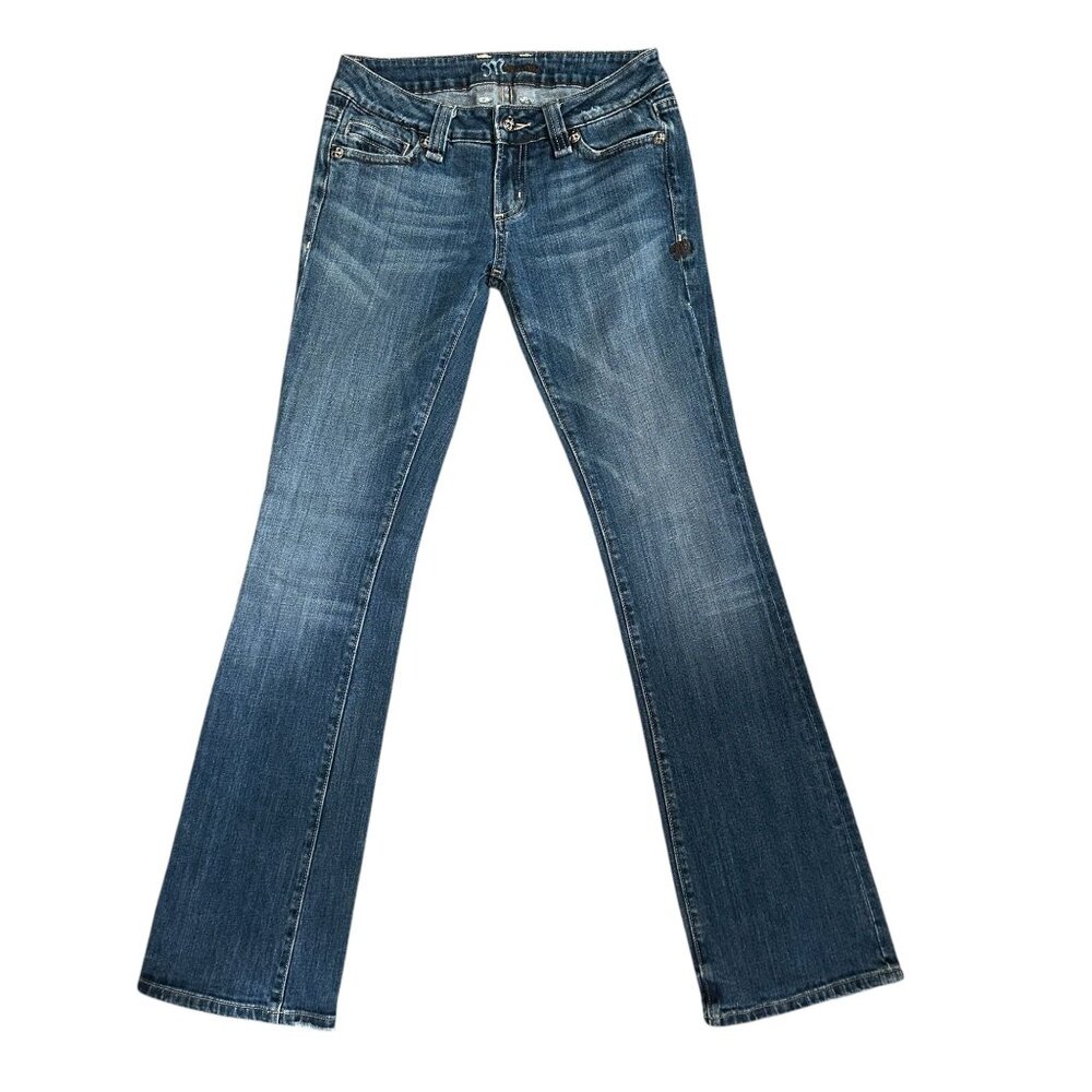 Miss Me JP4788G Bootcut Womens Jeans 28 33 Cross Embroidered Studded Blue - Picture 2 of 8